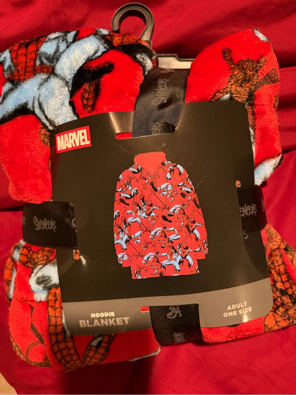 Marvel Spider-Man Red and Blue Hooded Blanket
